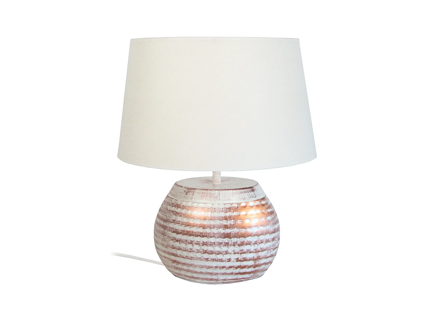 Lampe de Chevet TOSEL ,métal,Blanc   ,H37xD30xP30cm