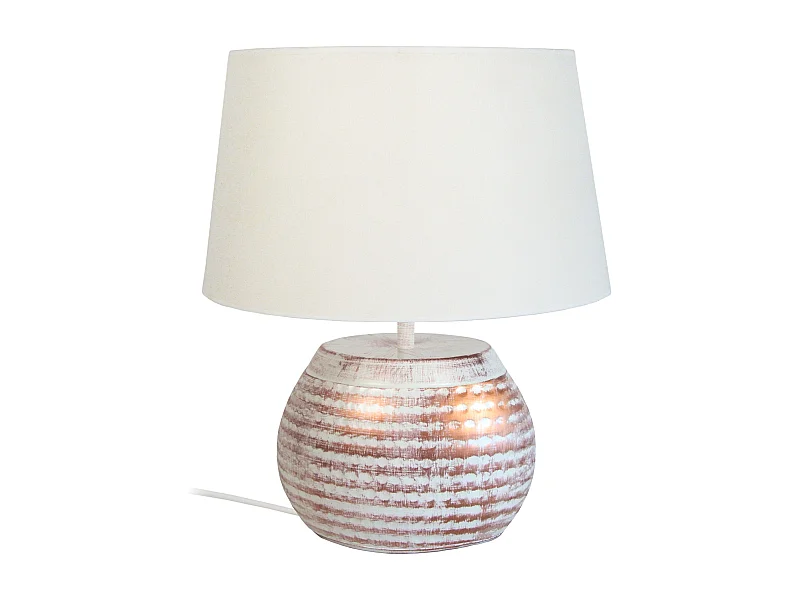 Lampe de Chevet TOSEL ,métal,Blanc   ,H37xD30xP30cm