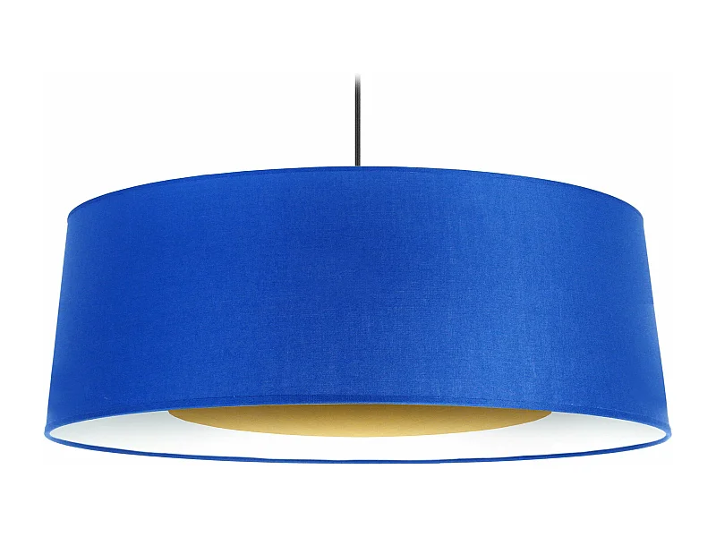 Suspension cylindre coton bleu,blanc 85 cm.