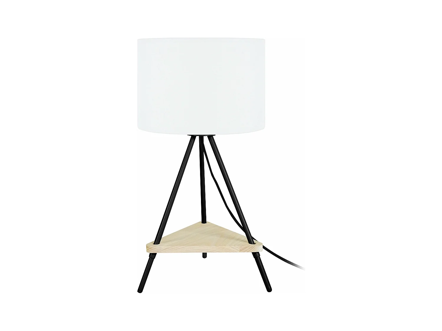 Lampe de chevet droit métal  noir 47 cm.