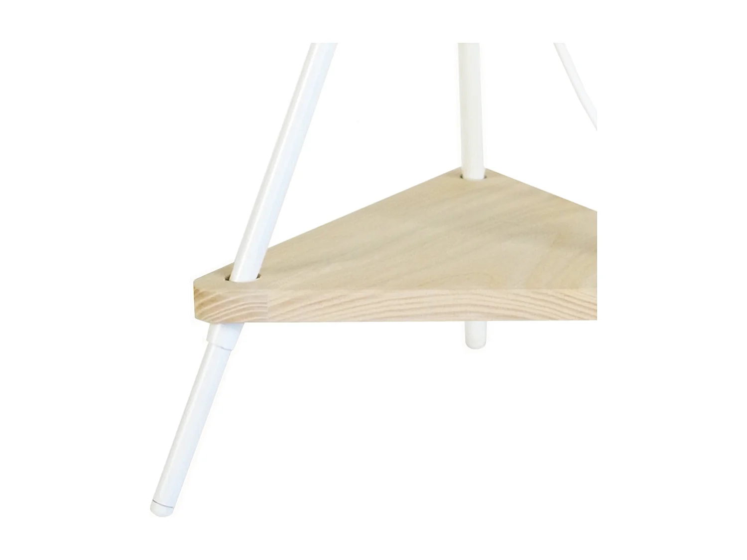 Lampe de chevet droit métal  blanc 47 cm.