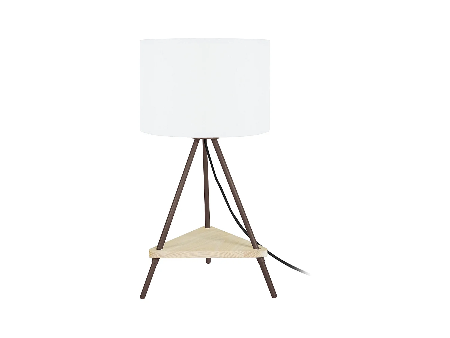 Lampe de chevet droit métal  marron 47 cm.
