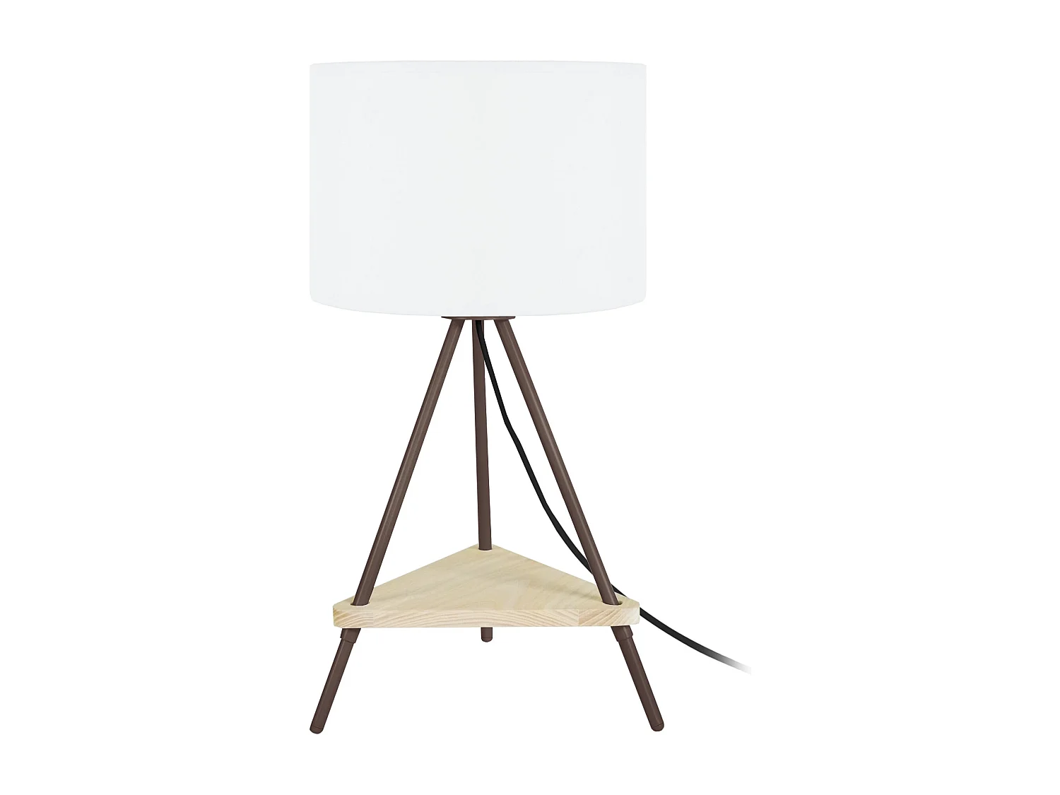 Lampe de chevet droit métal  marron 47 cm.