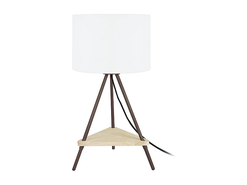 Lampe de chevet droit métal  marron 47 cm.