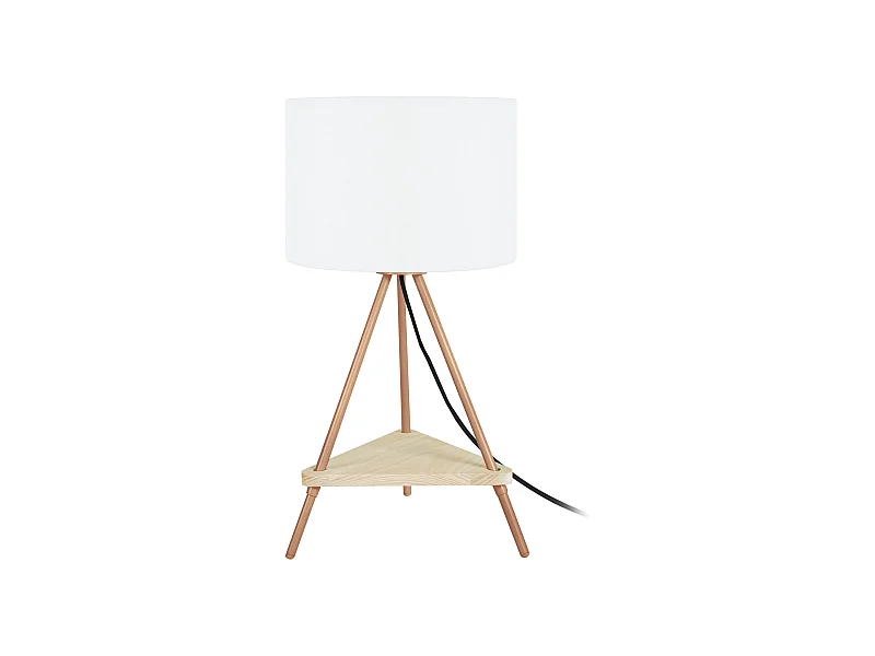 Lampe de chevet droit métal  cuivre 47 cm.