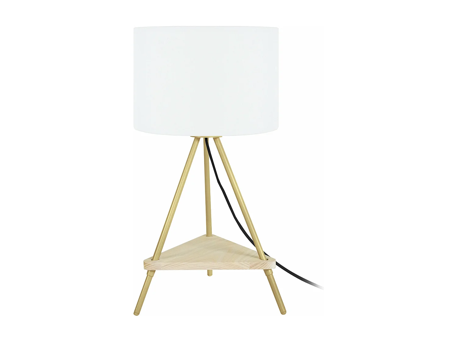 Lampe de chevet droit métal  doré 47 cm.