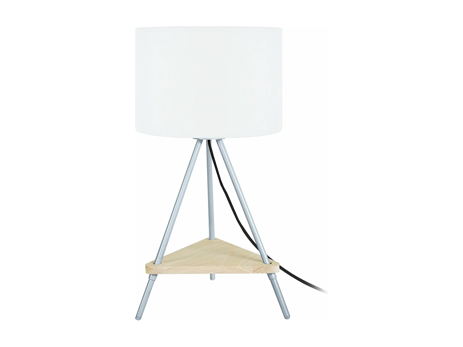 Lampe de chevet droit métal  aluminium 47 cm.