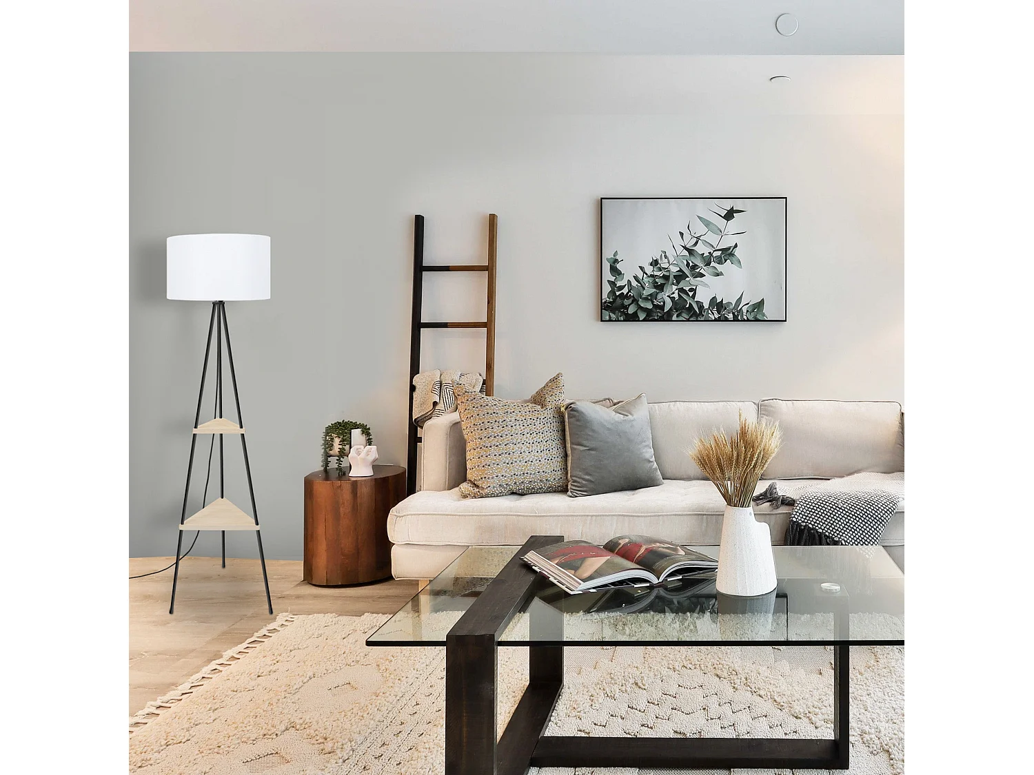 Candeeiro de Pé TOSEL FRIDA metal certo laranja D40 x  H162  cm