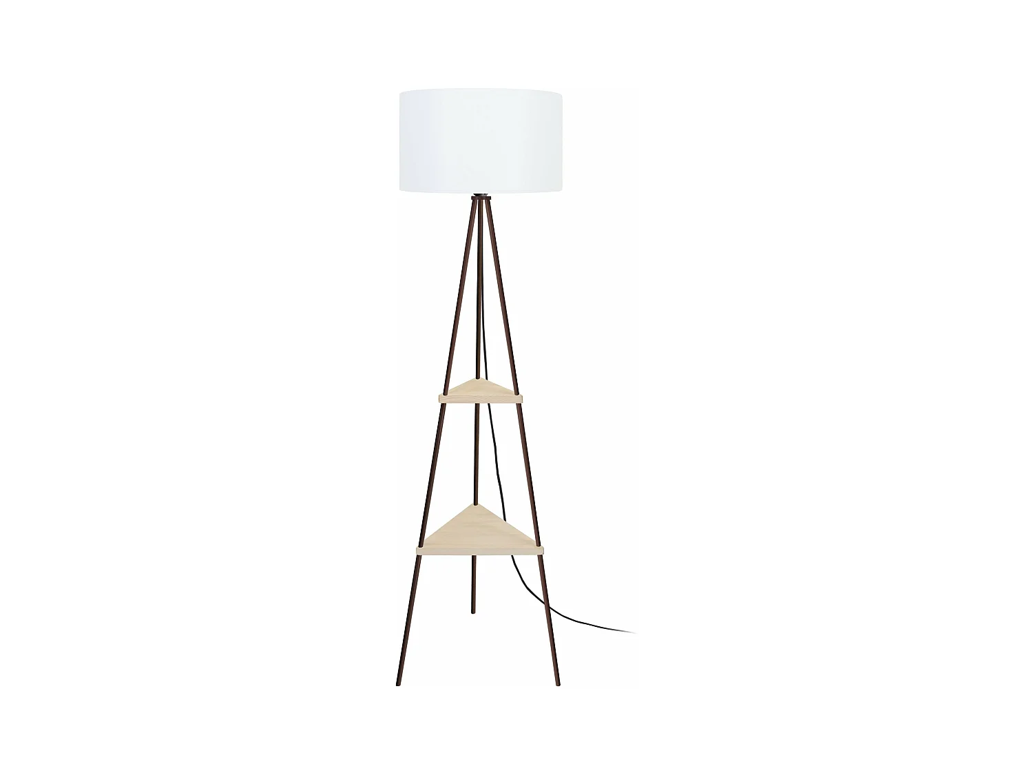 Lampadaire étagère métal  marron 155 cm.