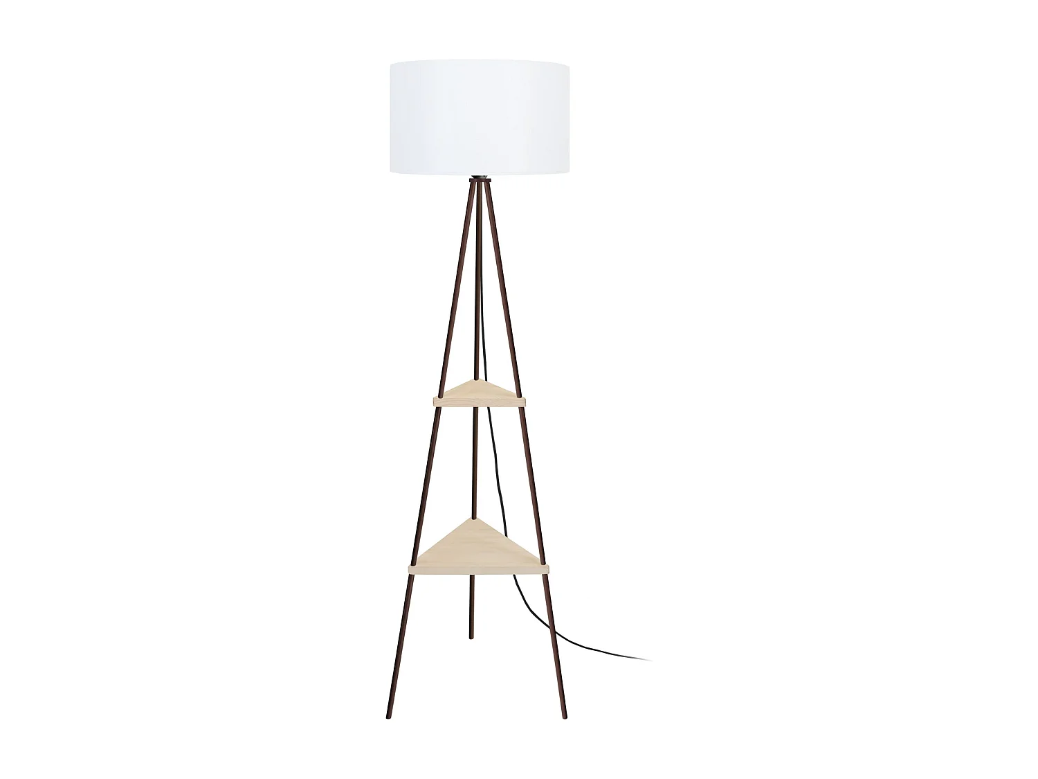 Lampadaire étagère métal  marron 155 cm.