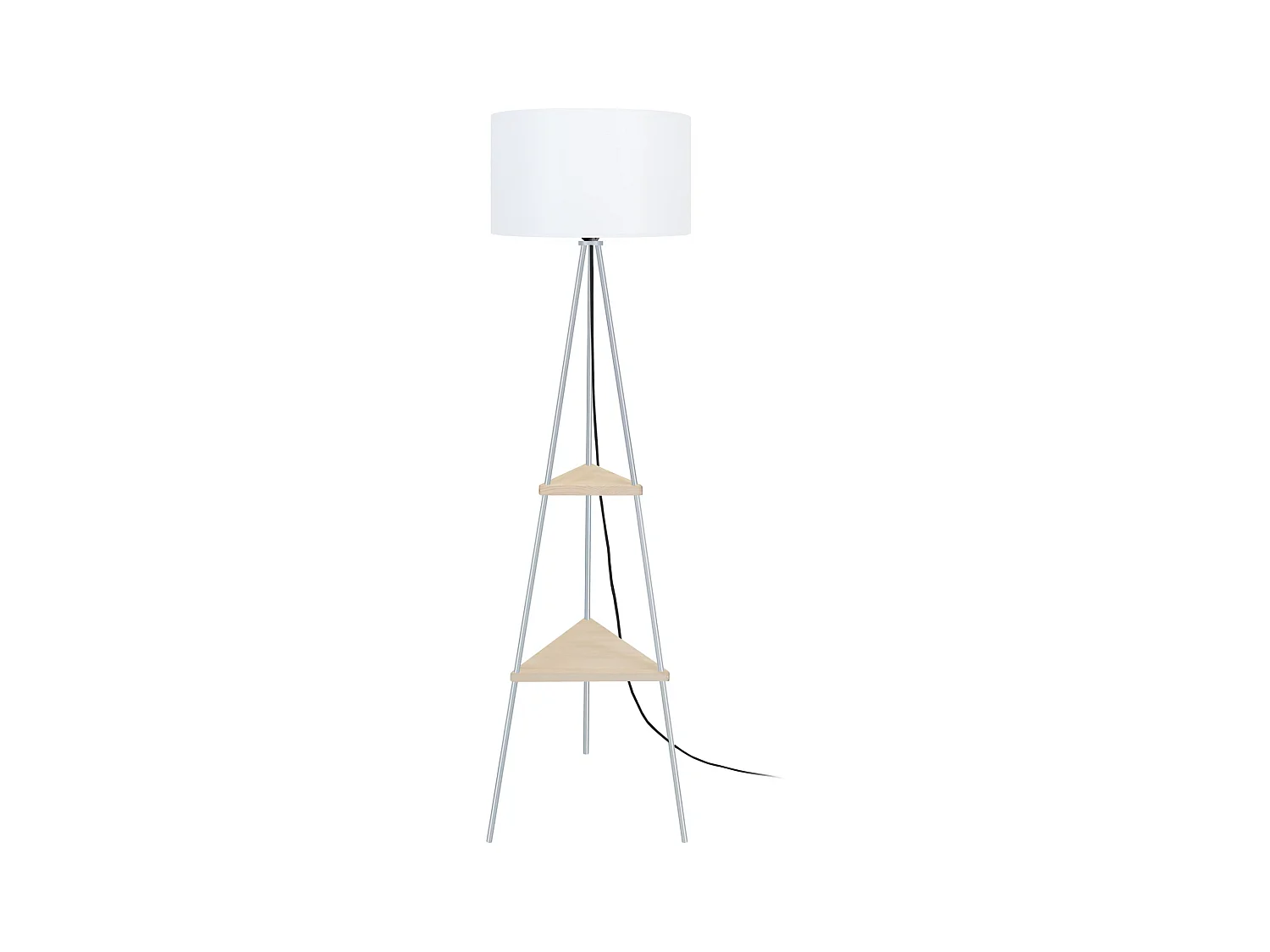 Lampadaire étagère métal  aluminium 155 cm.