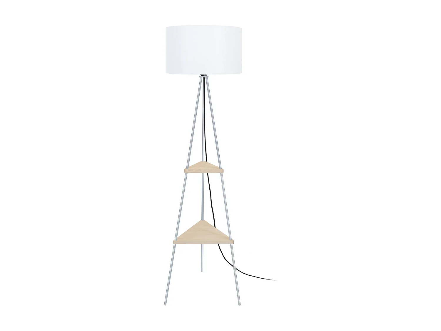 Lampadaire étagère métal  aluminium 155 cm.