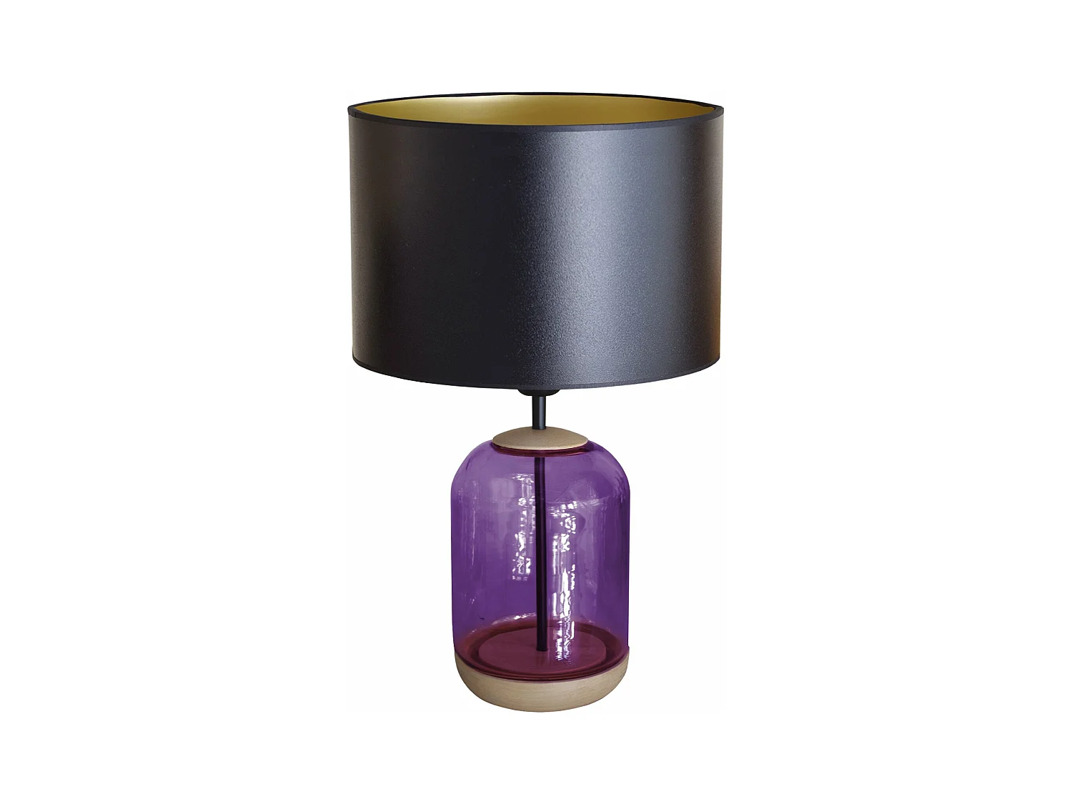 Lampe a Poser TOSEL ,bois,verre,naturel,H50x D 30xP30cm