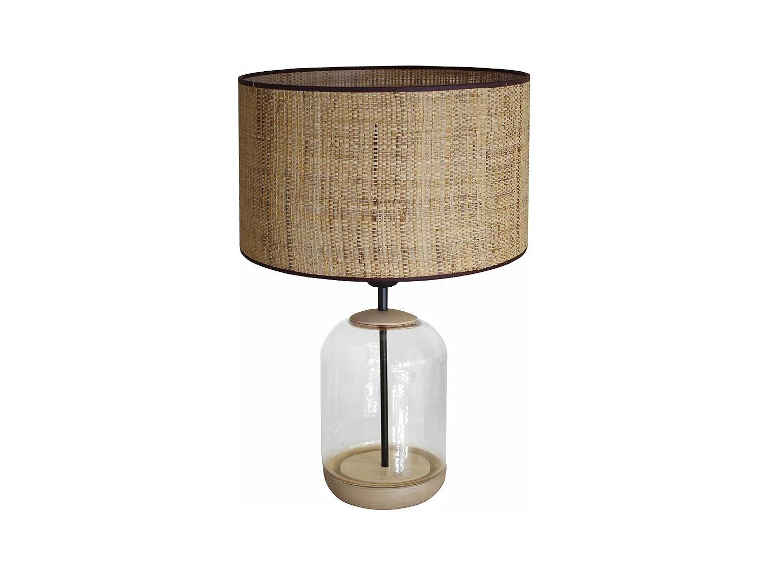 Lámpara de Salón TOSEL ,madera,vidrio,natural,A53x D35xP35cm
