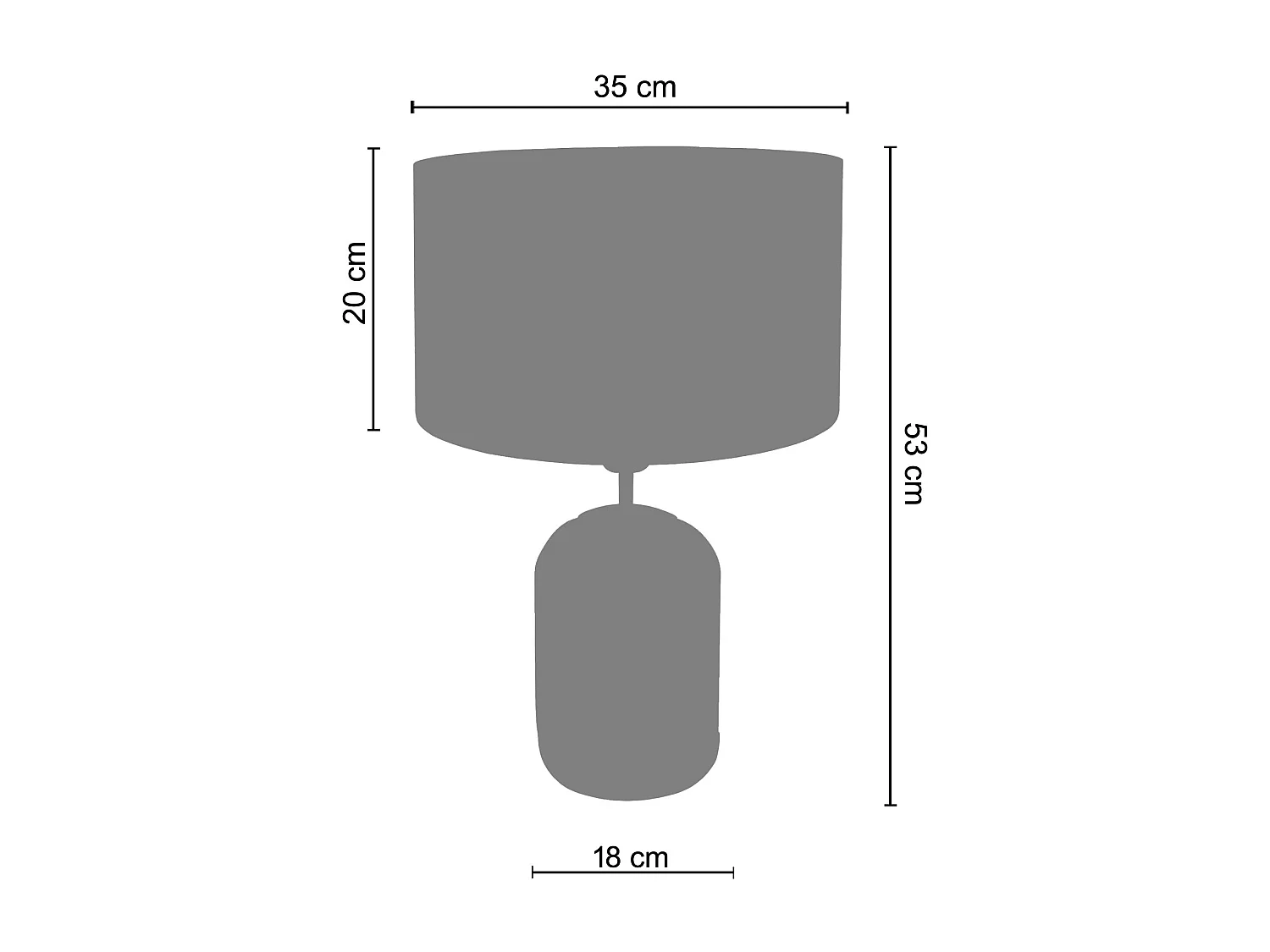 Cabndeeiro de escritório TOSEL FARUM metal cúpula vermelho D20 x  H47  cm