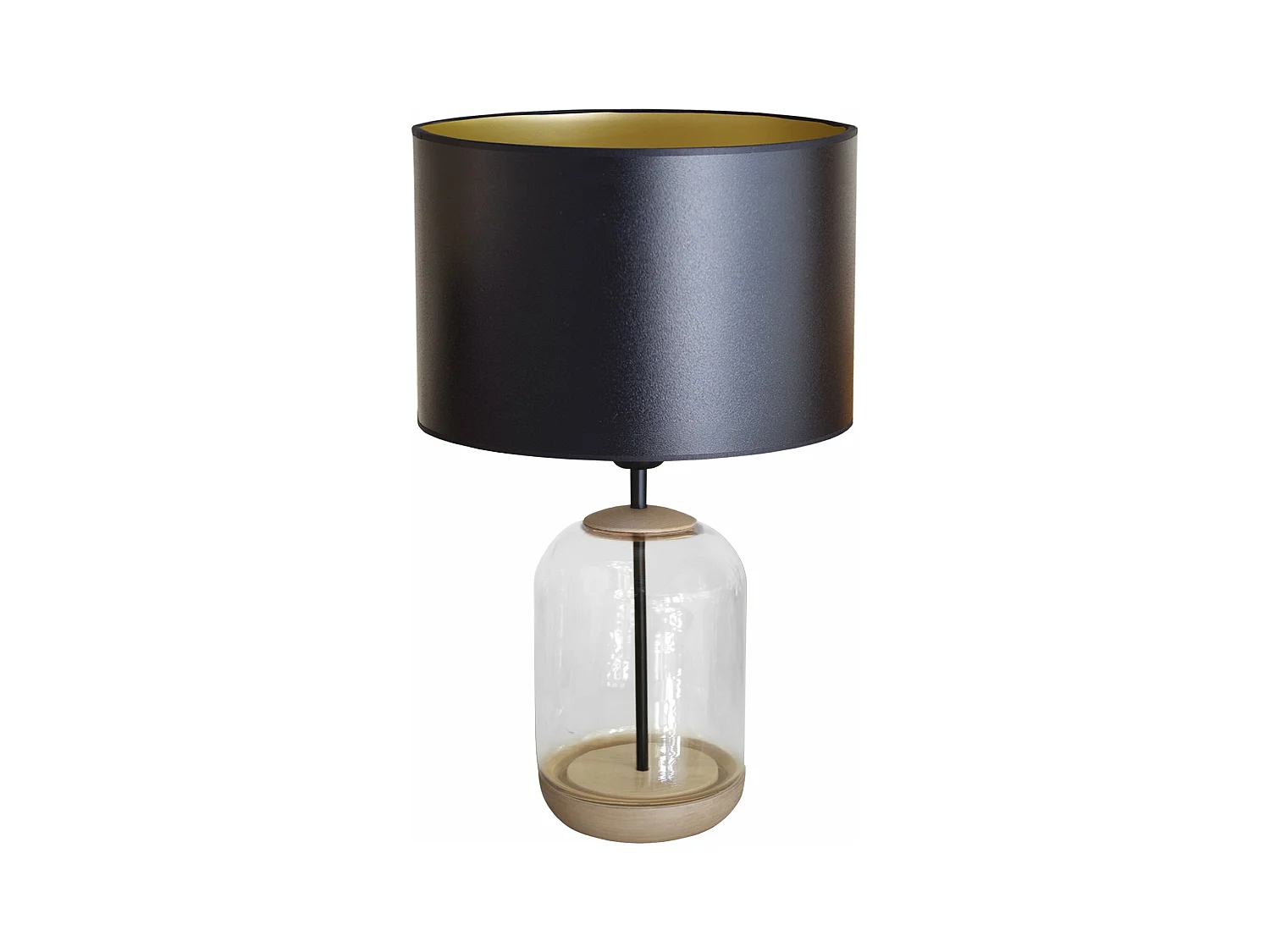 Lampe a Poser TOSEL ,bois,verre,naturel, H50xD30xP30 cm