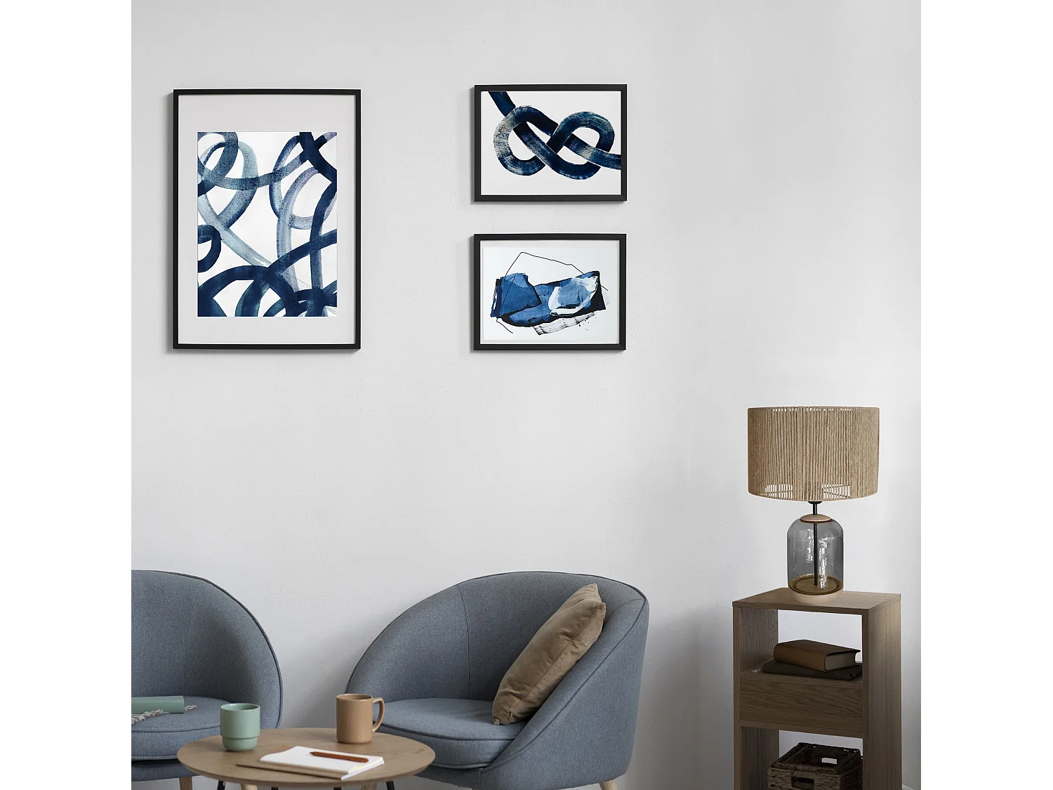 Lampe de Salon TOSEL ,bois,verre,naturel, H53xD 35xP35cm