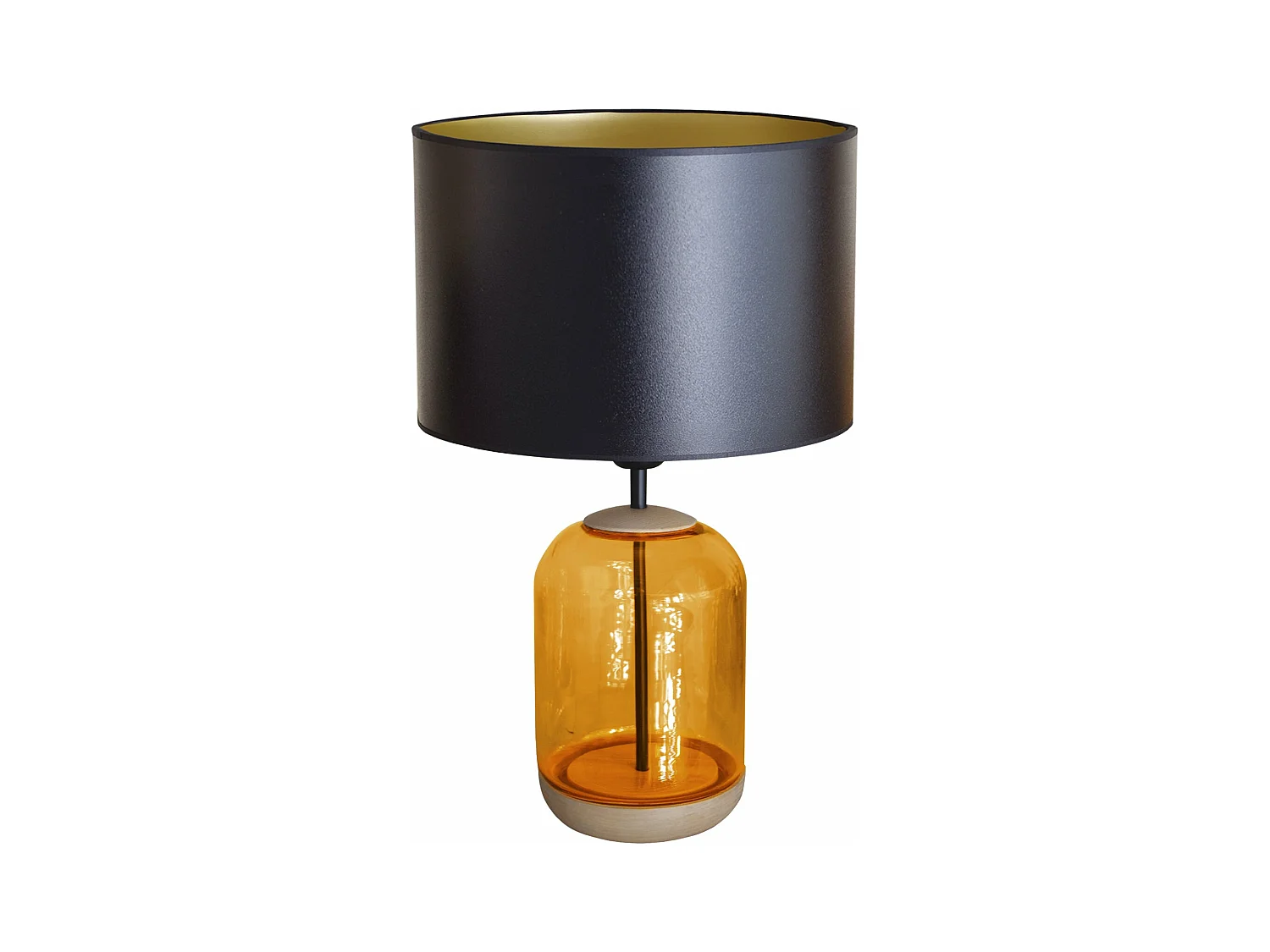 Lampe a Poser TOSEL ,bois,verre,naturel,H50xD30x P30cm