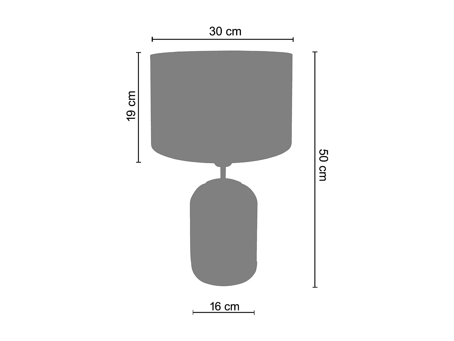 Cabndeeiro de escritório TOSEL FARUM metal cúpula branco D20 x  H47  cm
