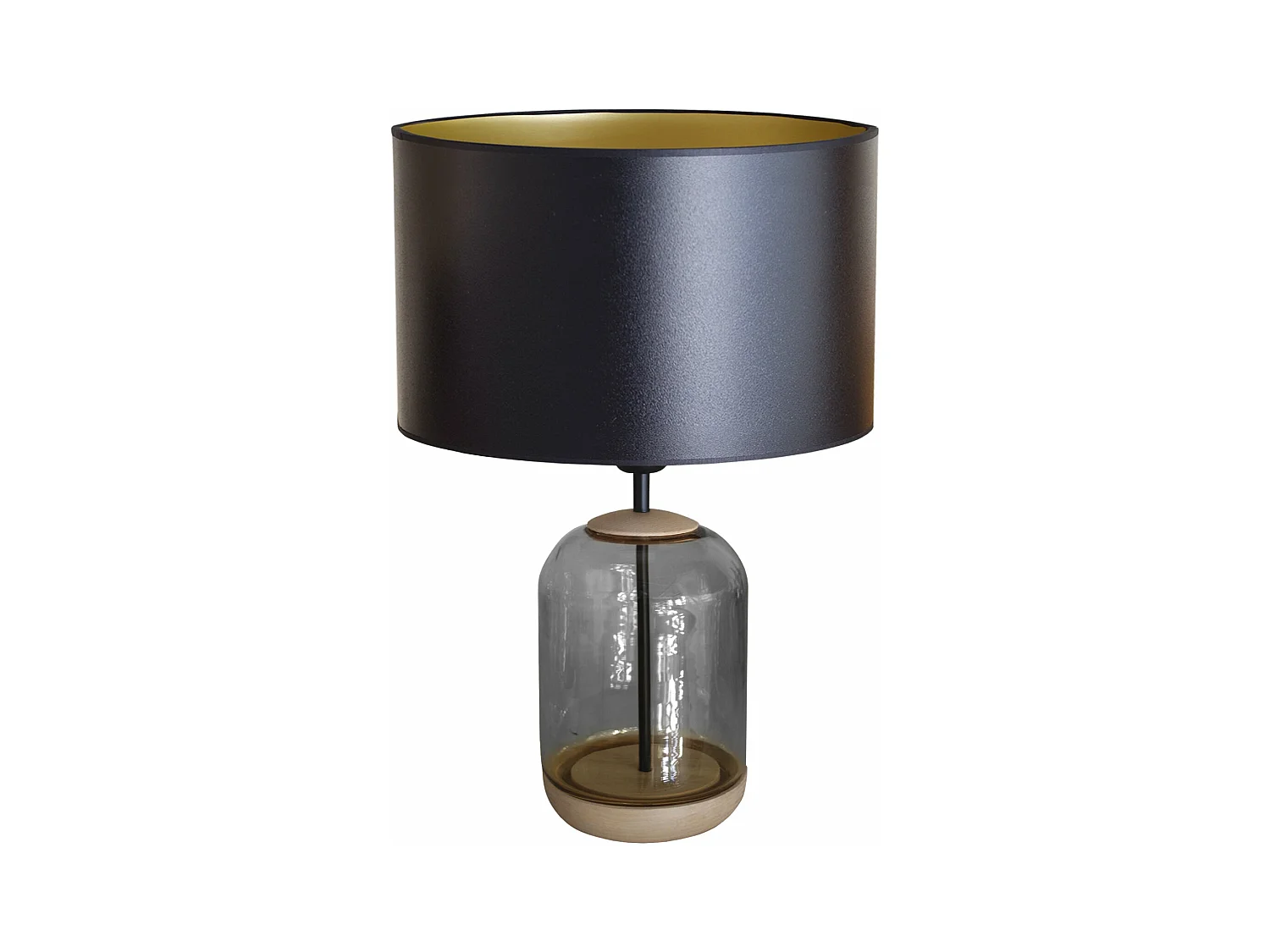 Lampe de Salon TOSEL ,bois,verre,naturel,H53xD35xP35cm