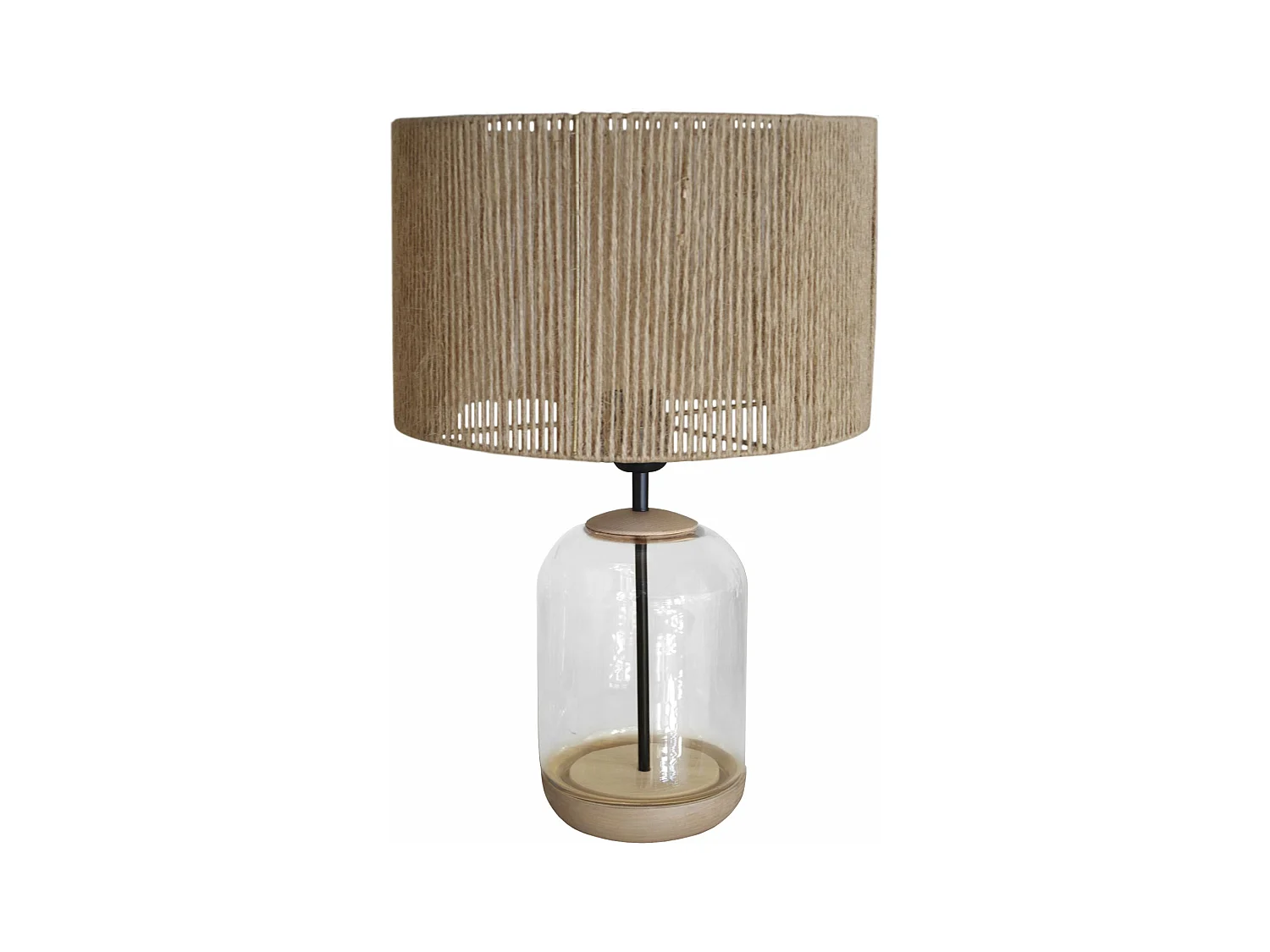 Lámpara de Salón TOSEL ,madera,vidrio,natural, A53xD35xP35cm