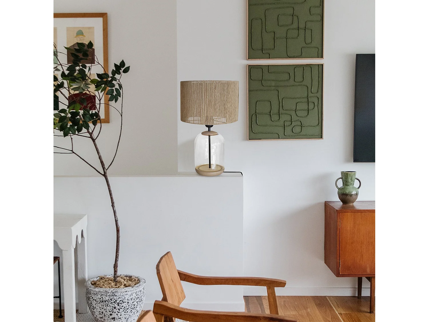 Cabndeeiro de escritório TOSEL HIPATIA metal articulado branco D13 x  H31  cm