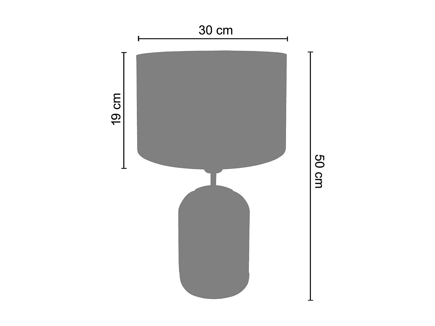 Cabndeeiro de escritório TOSEL FARUM metal cúpula preto D20 x  H47  cm