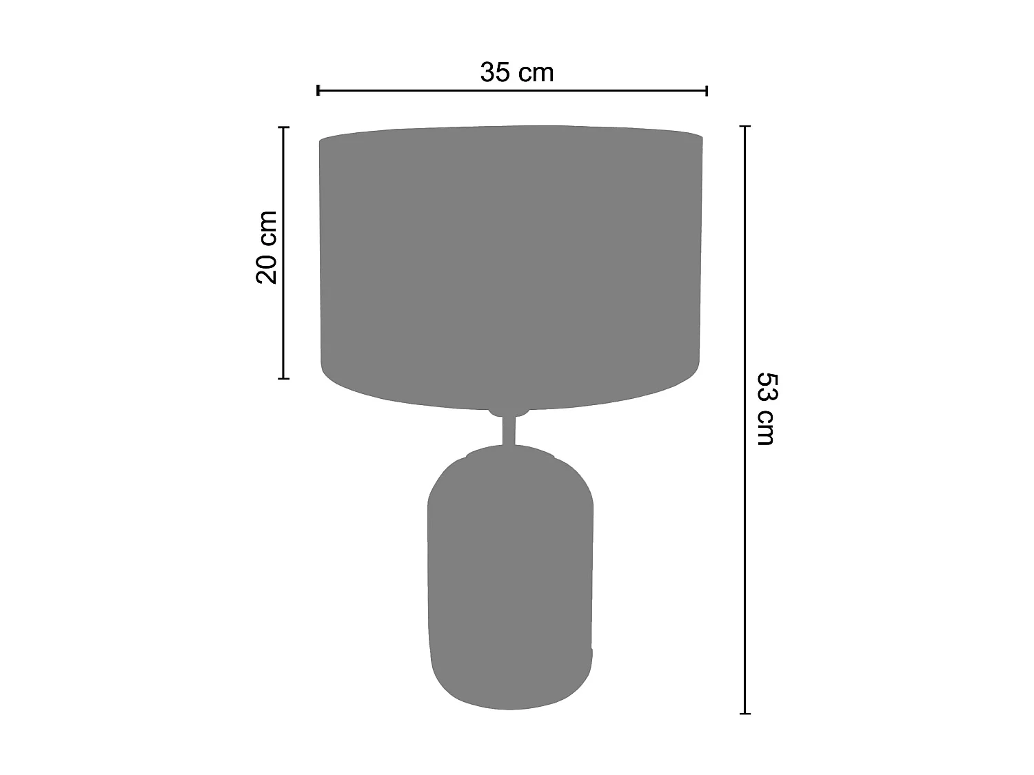 Cabndeeiro de escritório TOSEL FARUM metal cúpula amarelo D20 x  H47  cm