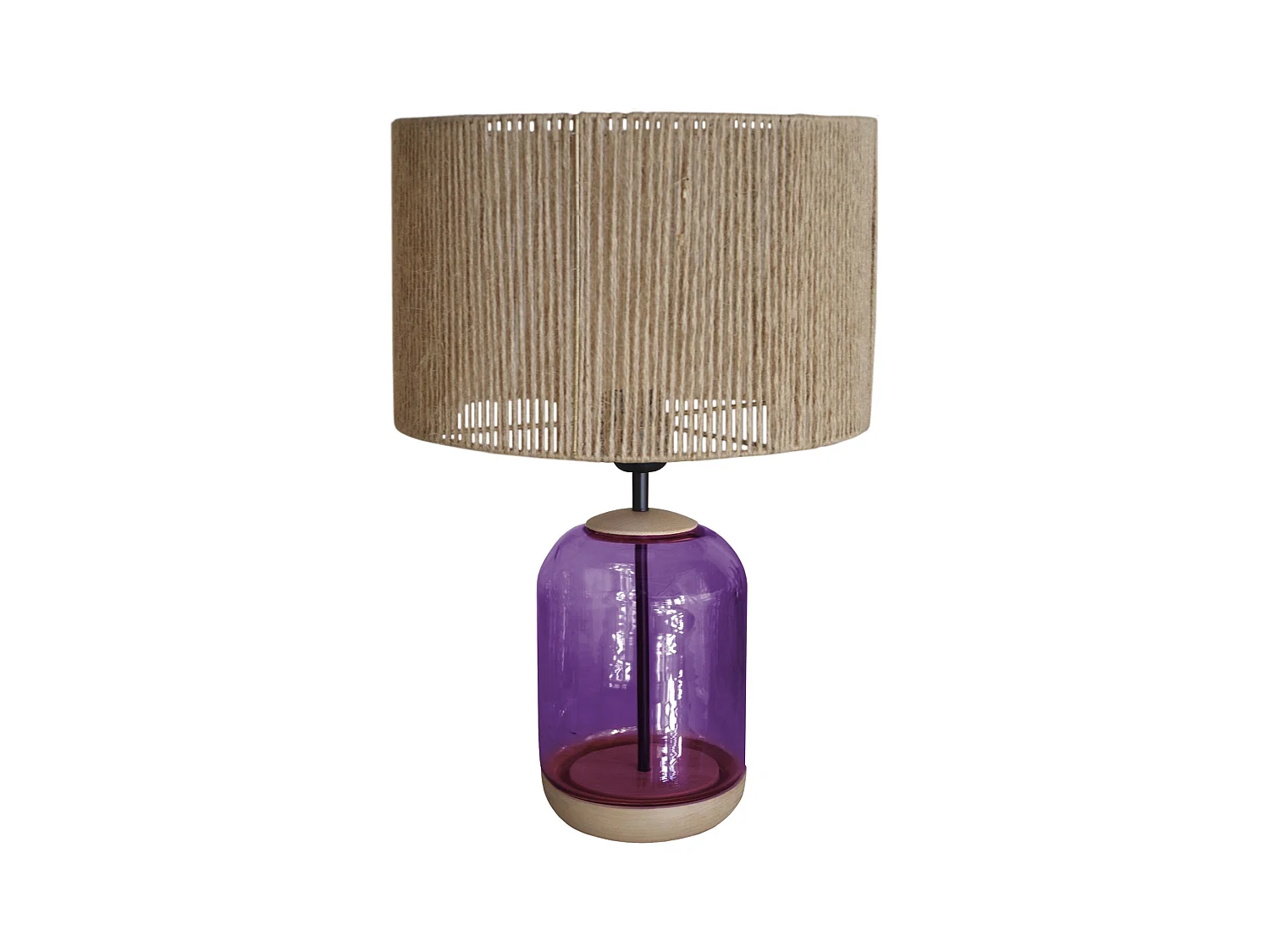 Lámpara de Salón TOSEL ,madera,vidrio,natural, A 53xD35xP35cm