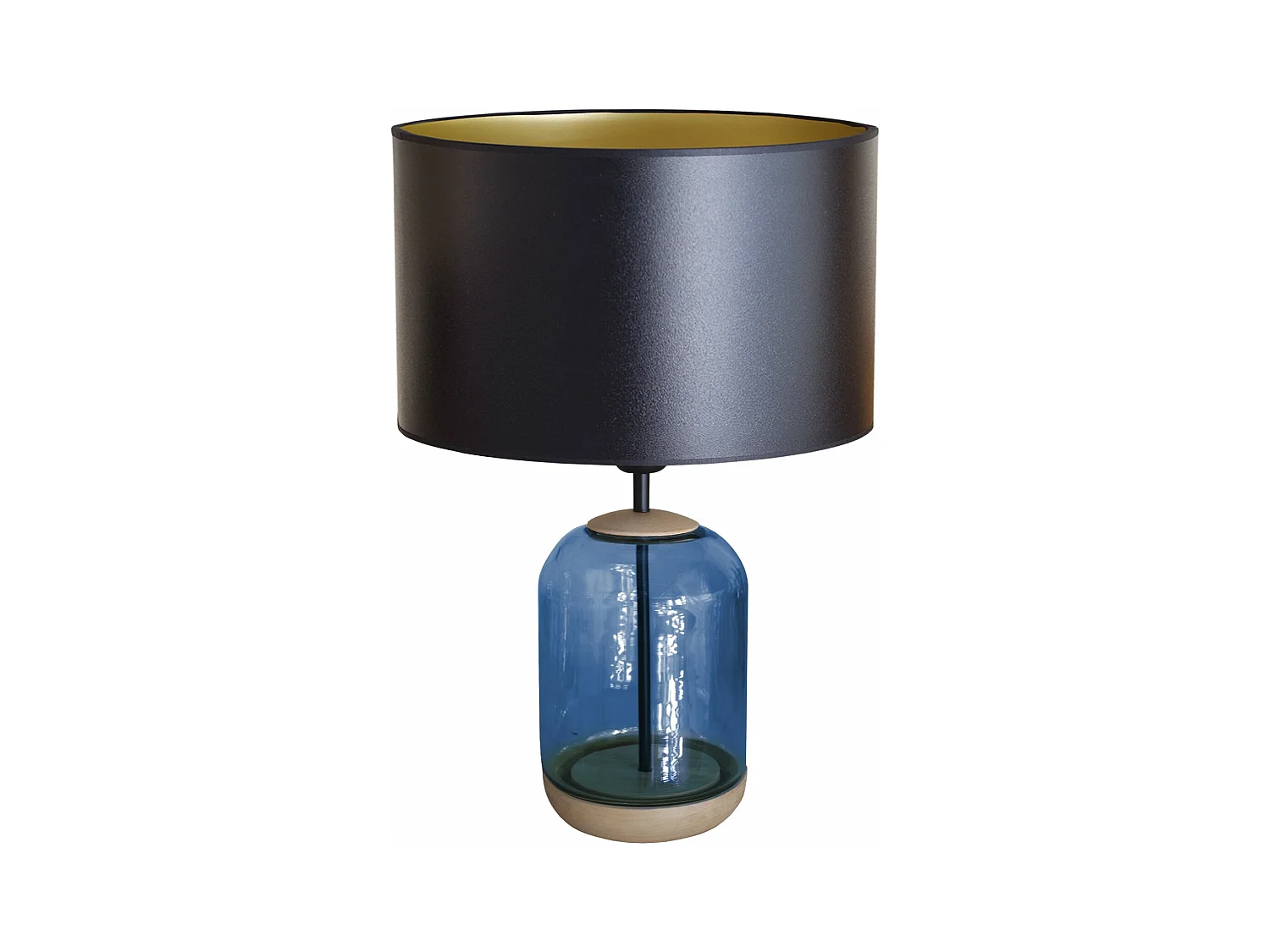 Lampe de Salon TOSEL ,bois,verre,naturel,H53xD 35xP35cm