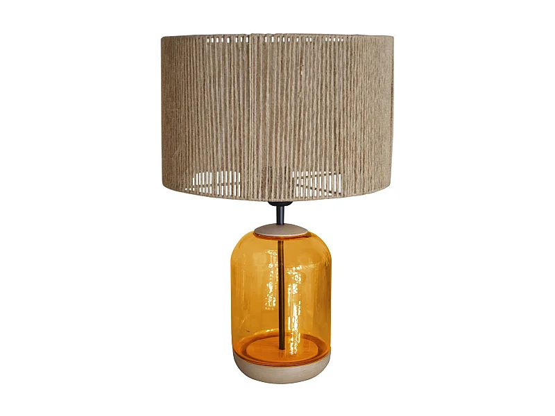 Lámpara de Salón TOSEL ,madera-vidrio,natural,A53xD 35xP35 cm