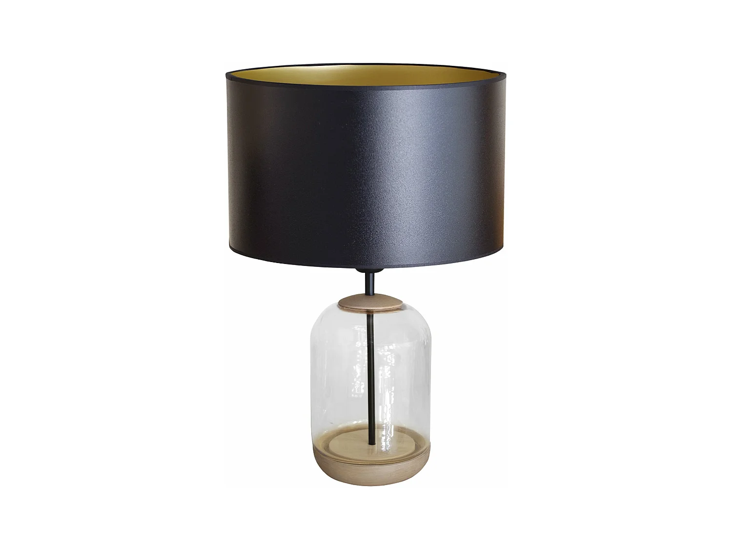 Lampe de Salon TOSEL ,bois,verre,naturel,H 53xD35xP 35cm