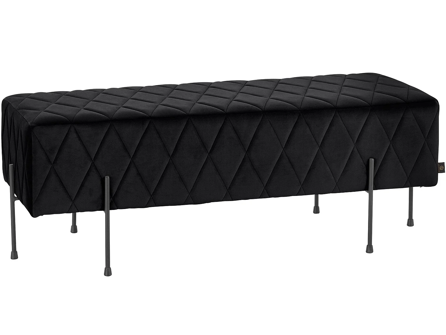 Panca imbottita in velluto nero