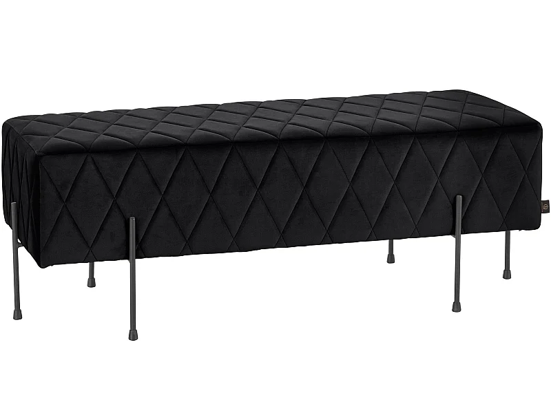 Toni | Banco Estofado em Veludo Preto