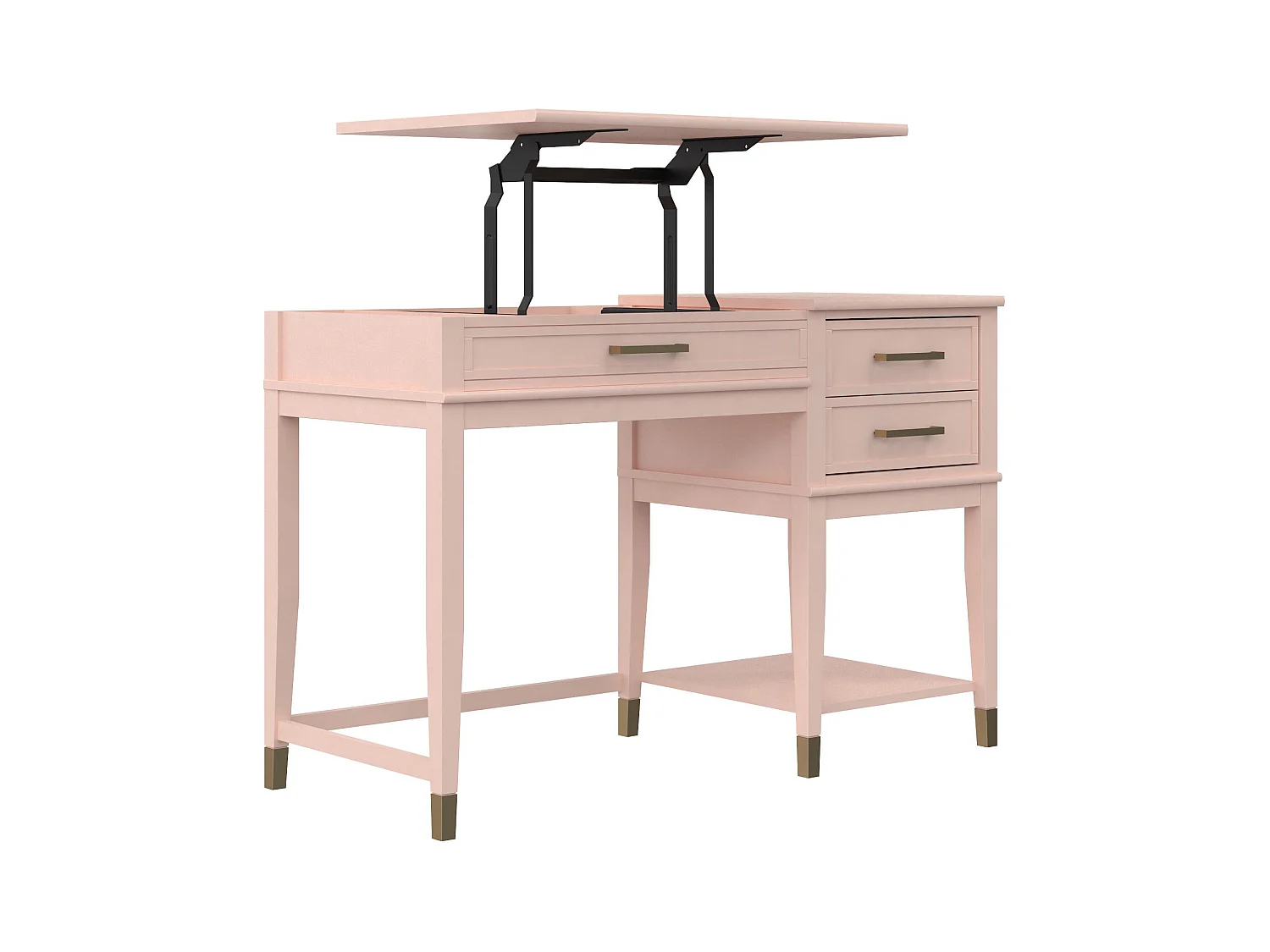 Mesa de ordenador con tapa elevable en MDF rosa