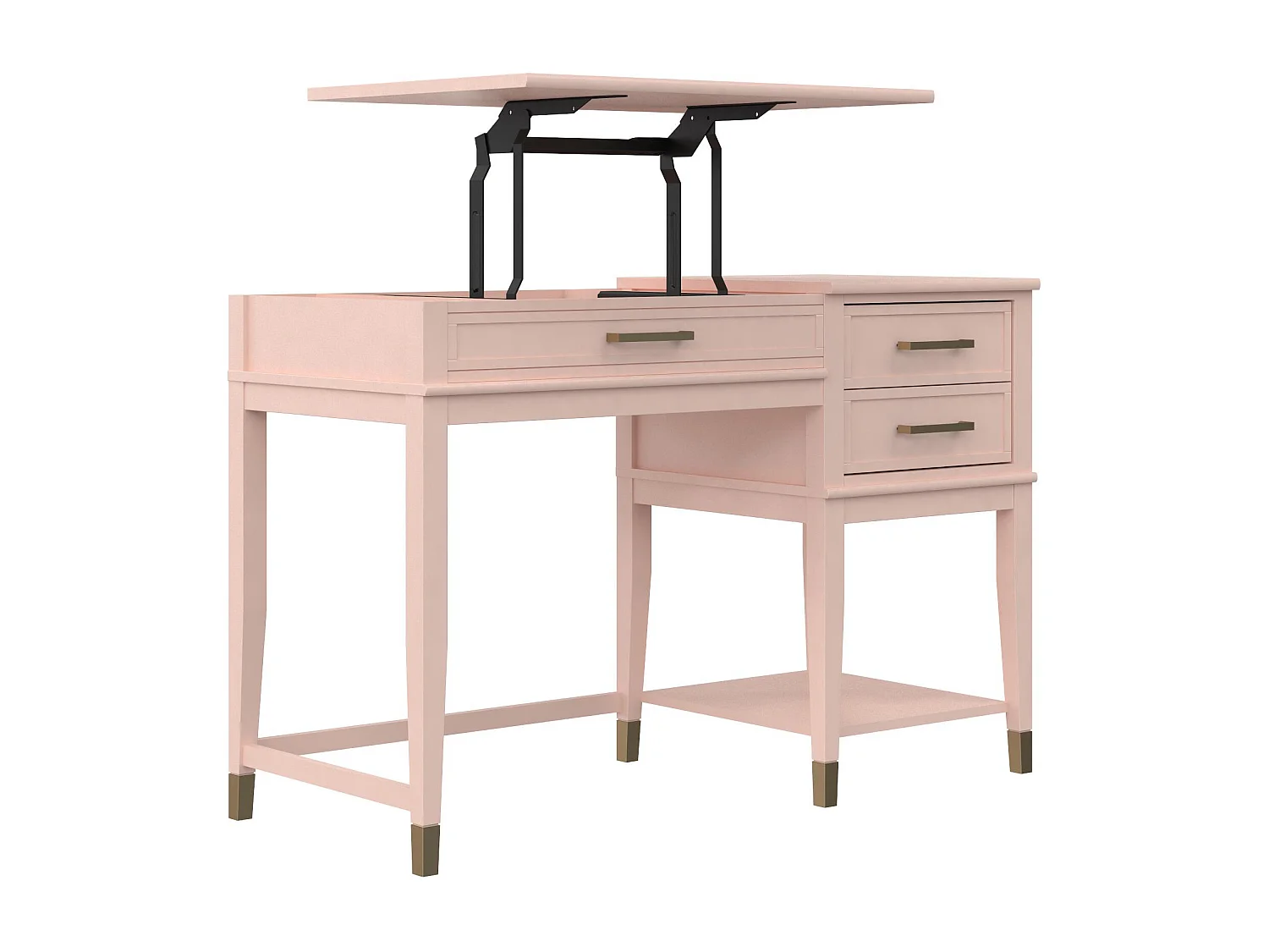 Westerleigh | Bureau d'ordinateur avec plateau relevable en MDF rose