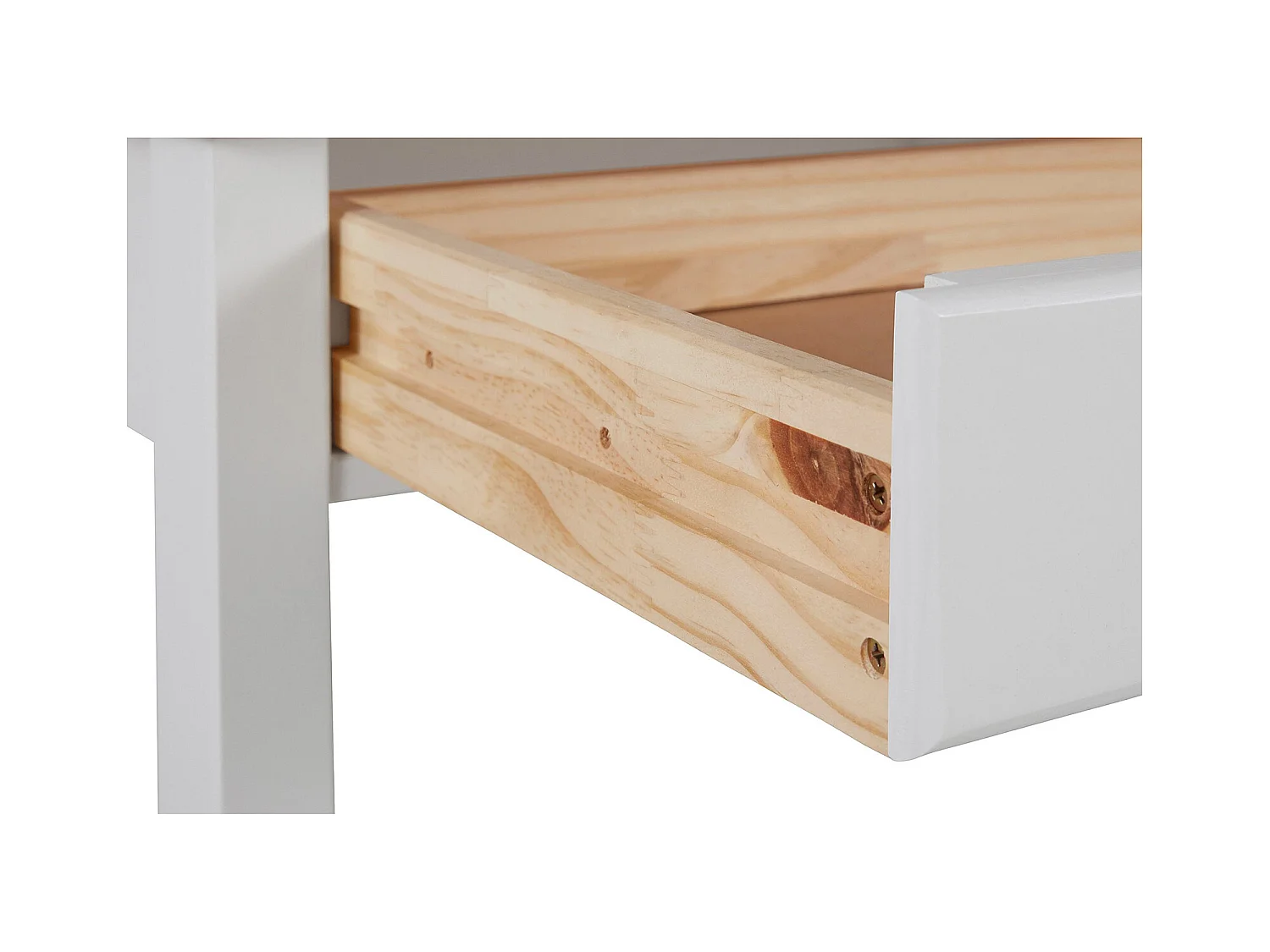 Gava | Secretária com 2 Gavetas em Pinho Branco e Nature