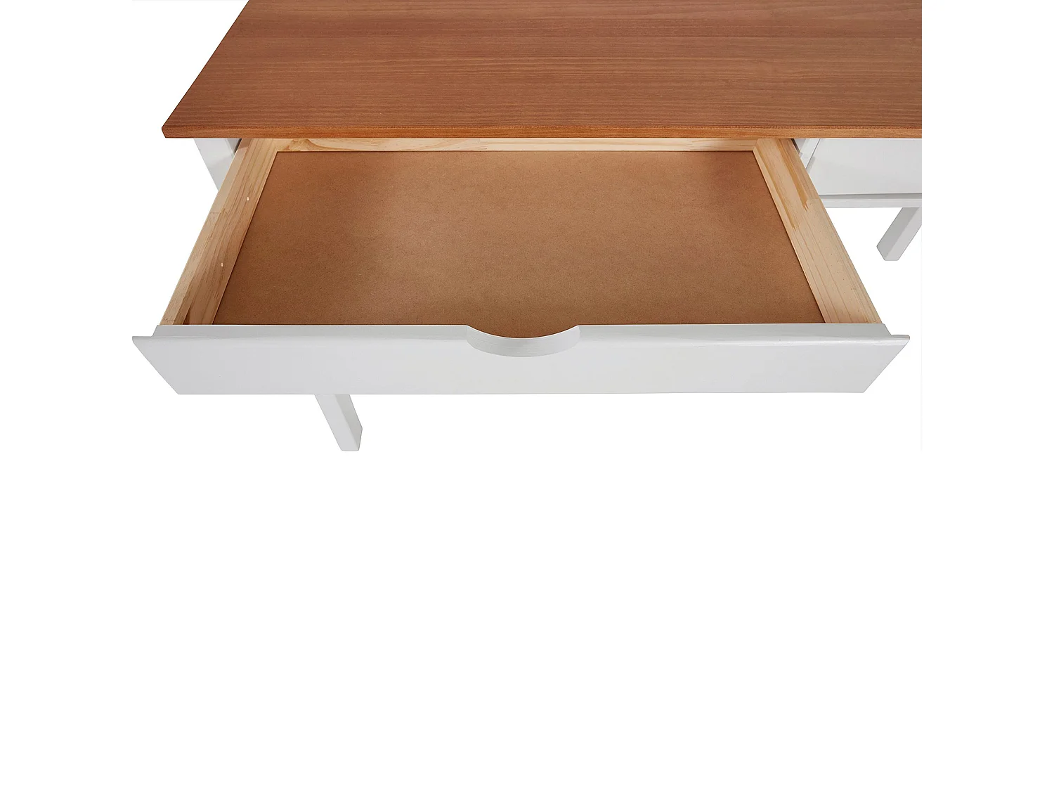Gava | Bureau 2 tiroirs en pin blanc et nature