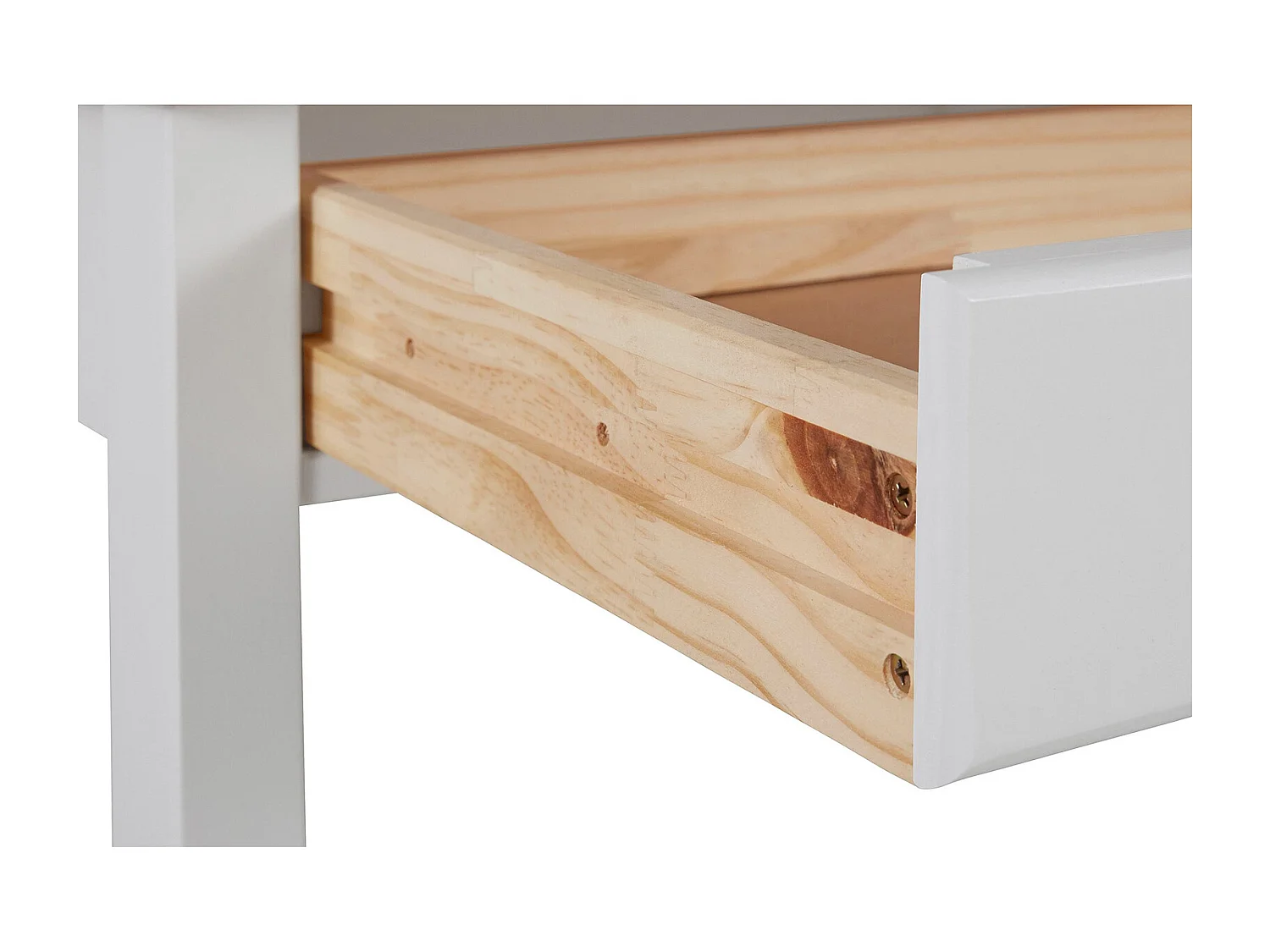 Gava | Bureau 2 tiroirs en pin blanc et nature