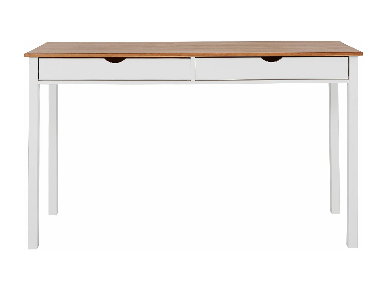 Gava | Bureau 2 tiroirs en pin blanc et nature