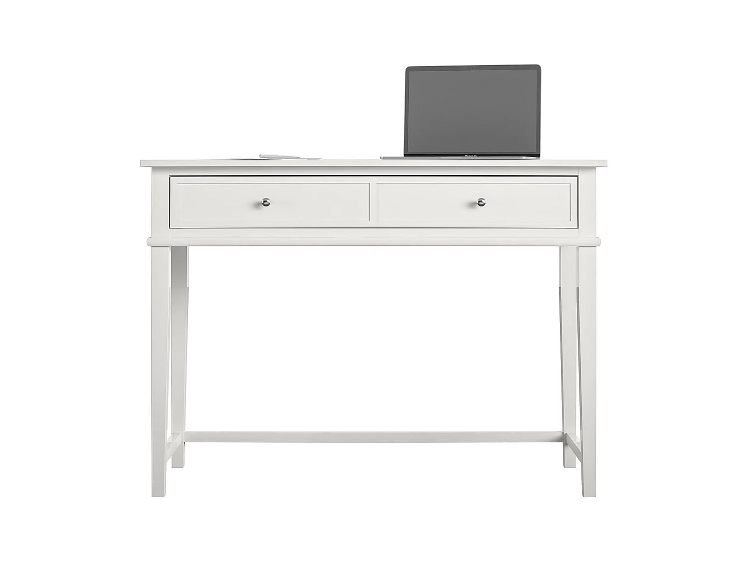 Scrivania con 2 cassetti in MDF bianco
