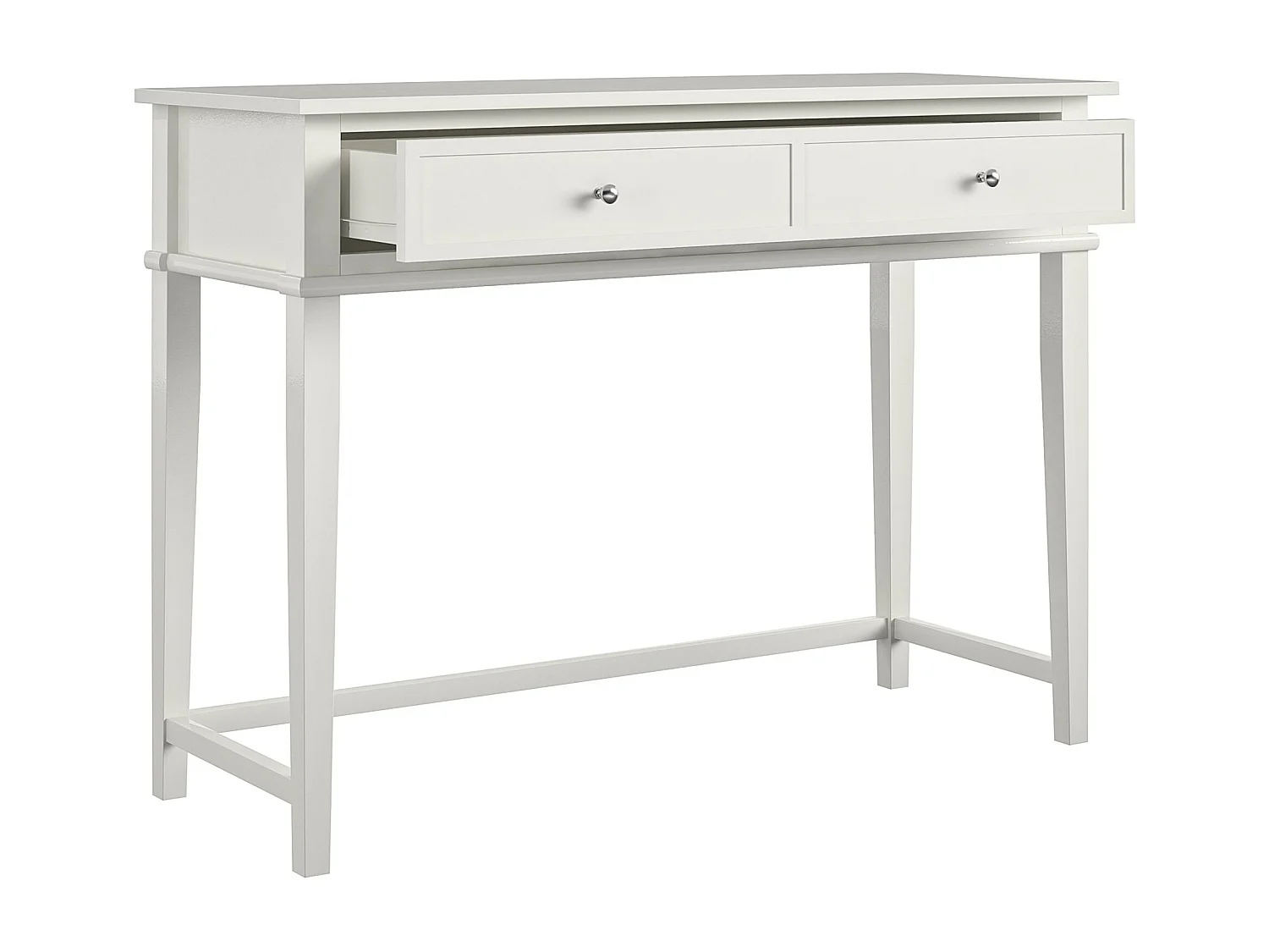 Schrijftafel met 2 laden in wit MDF