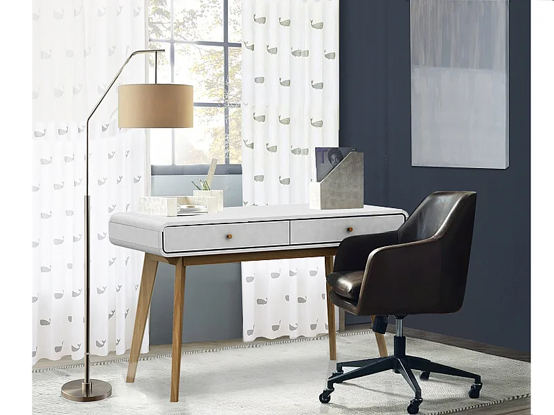 Escritorio con 2 puertas en tablero aglomerado blanco