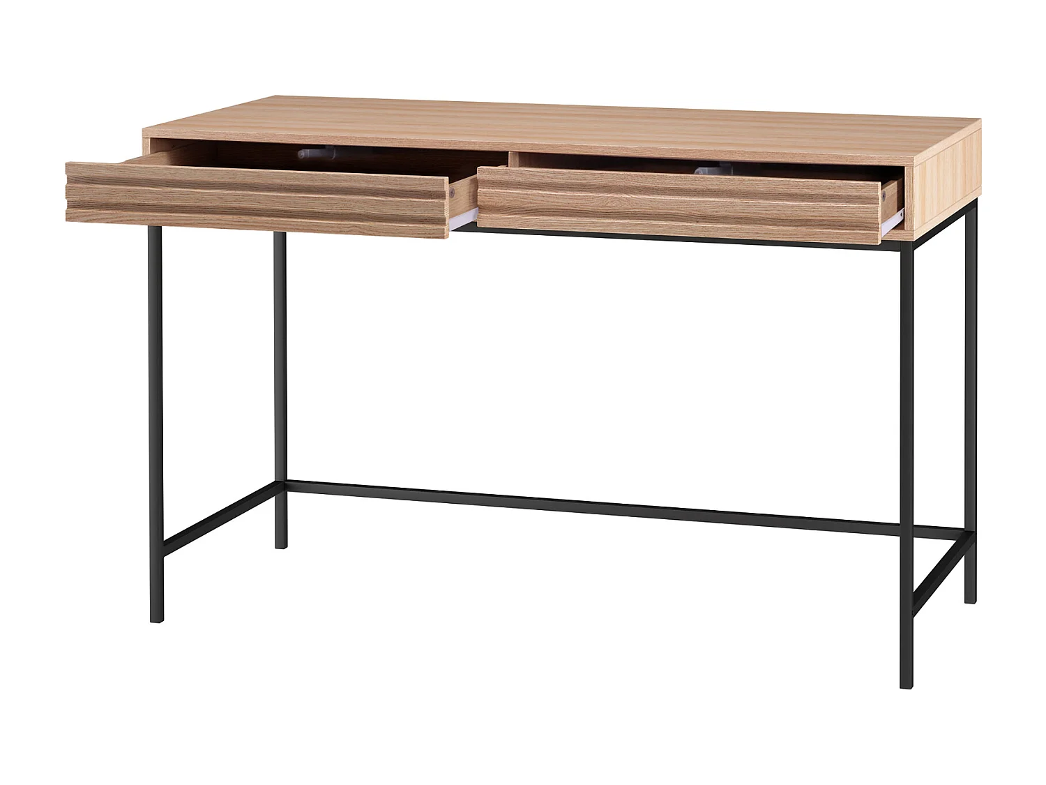 Celine | Bureau avec 2 tiroirs en effet chêne