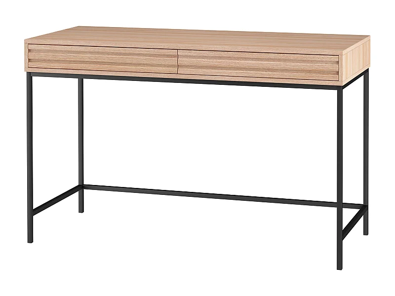 Schreibtisch mit 2 Schubladen aus Spanplatten-Eiche