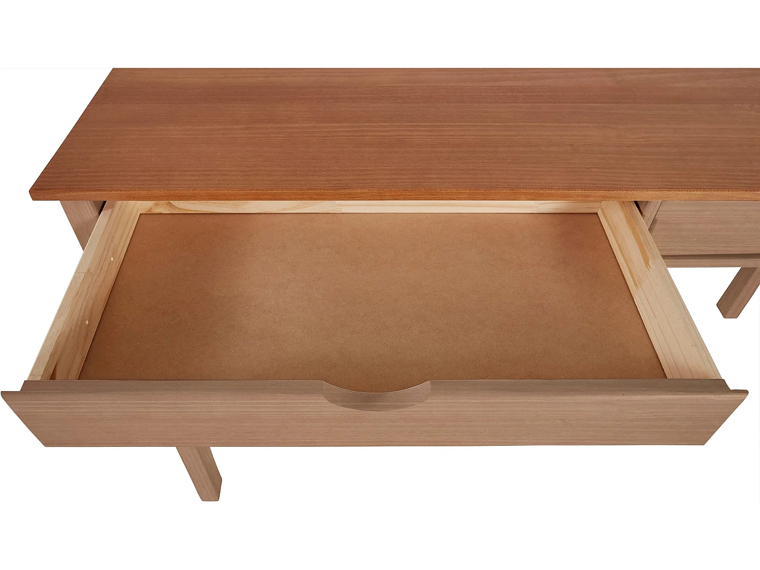 Gava | Bureau avec 2 tiroirs en pin nature