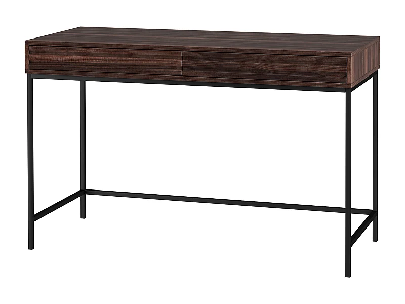 Schreibtisch mit 2 Schubladen aus Spanplatte aus Walnussholz