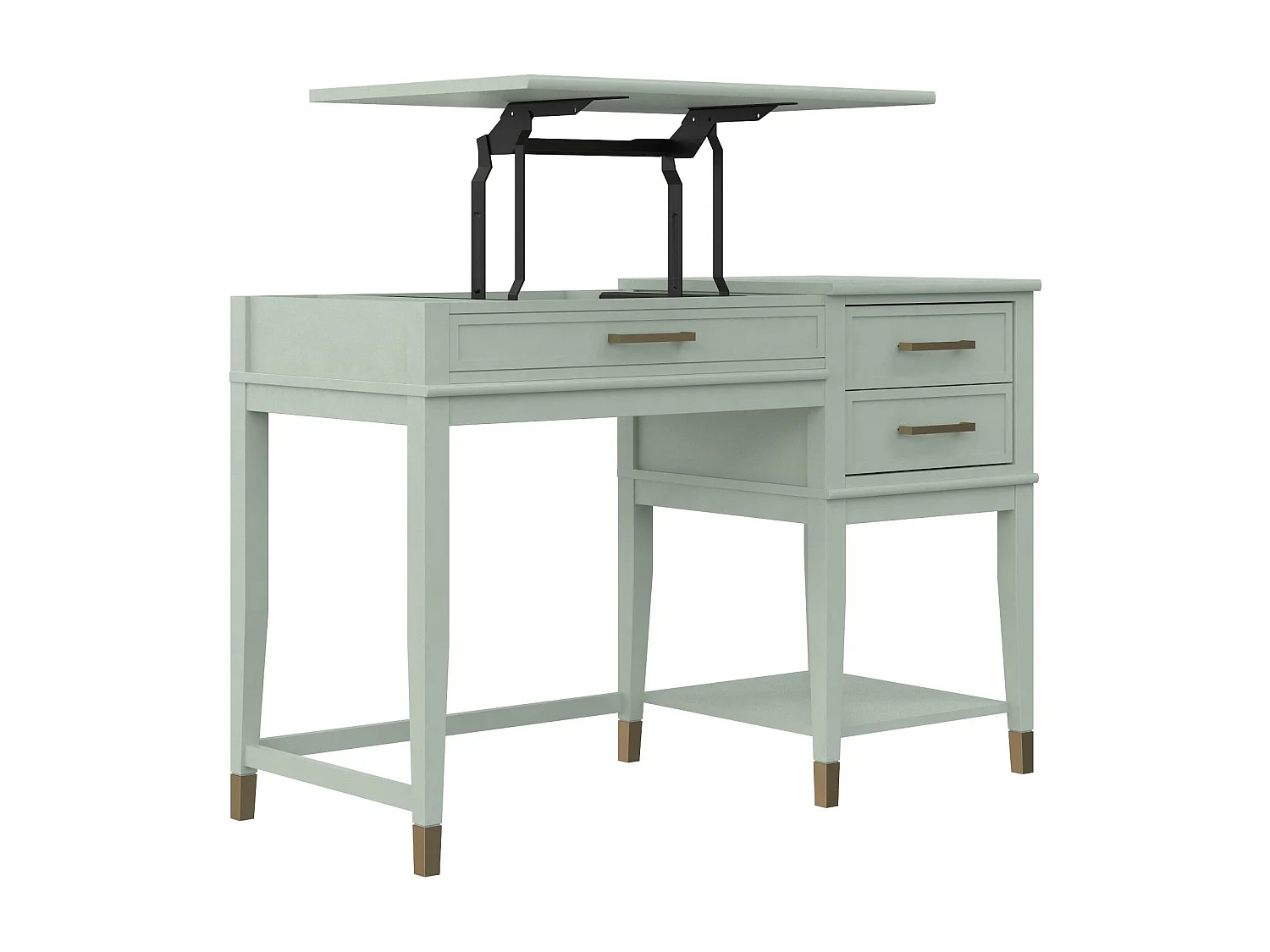 Mesa de ordenador con tapa elevable en MDF verde