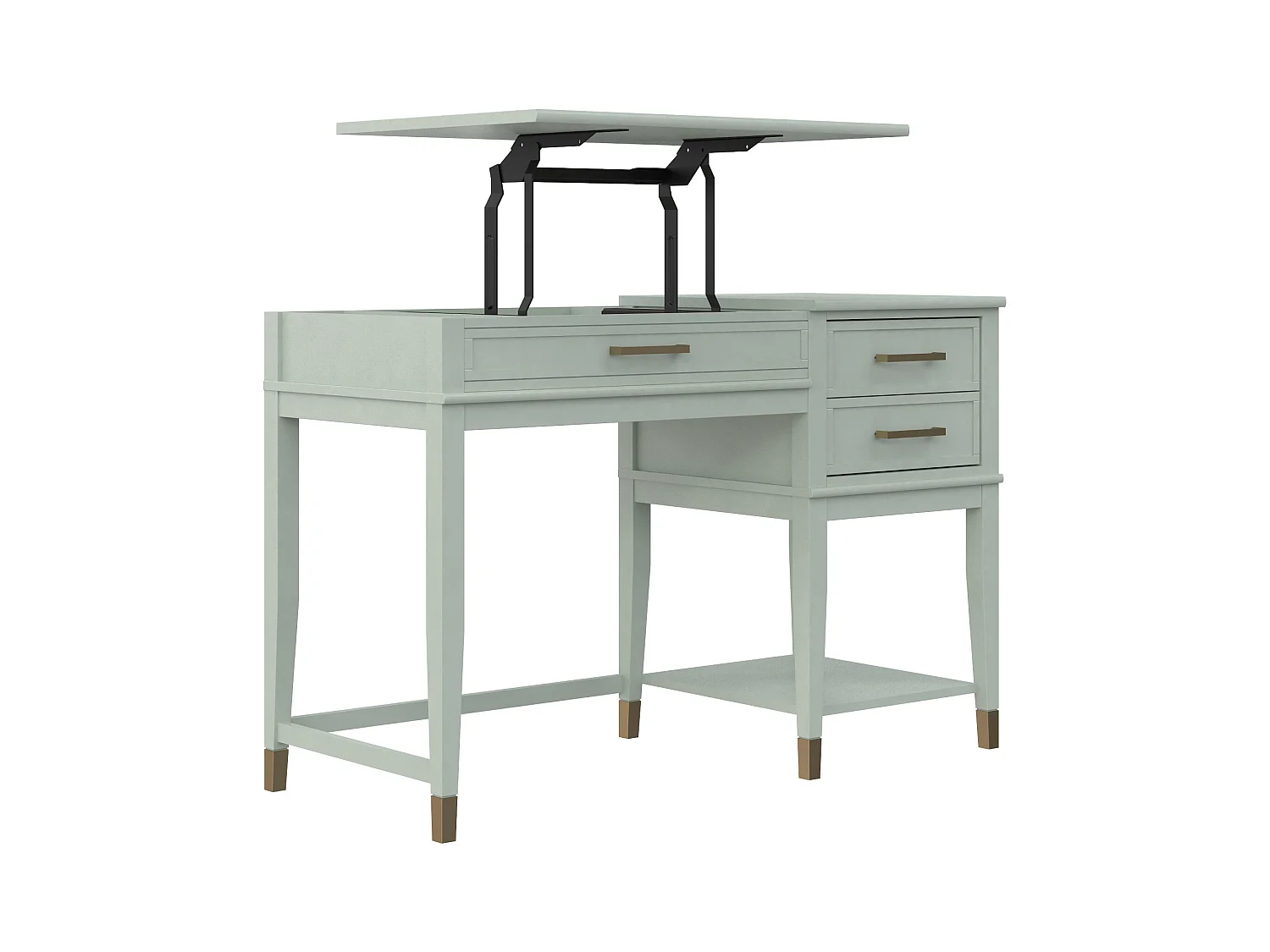 Mesa de ordenador con tapa elevable en MDF verde