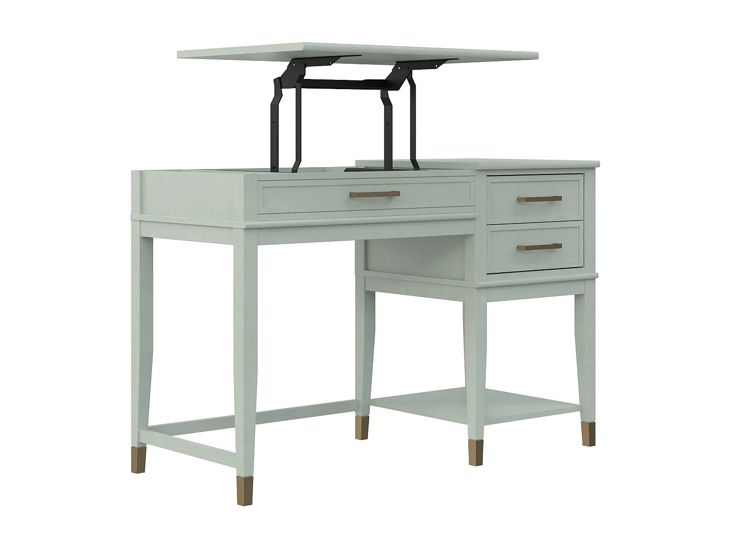 Westerleigh | Bureau d'ordinateur avec plateau relevable en MDF vert